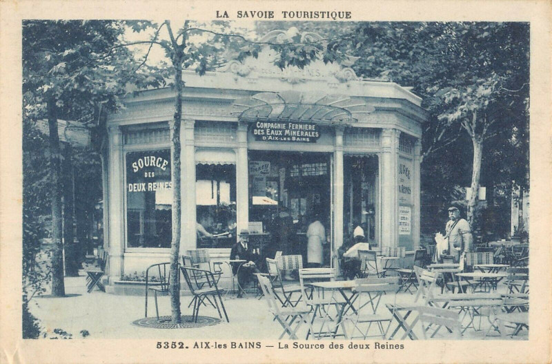 Carte postale ancienne Aix Les Bains La Source Des Deux Reines à Aix-les-Bains