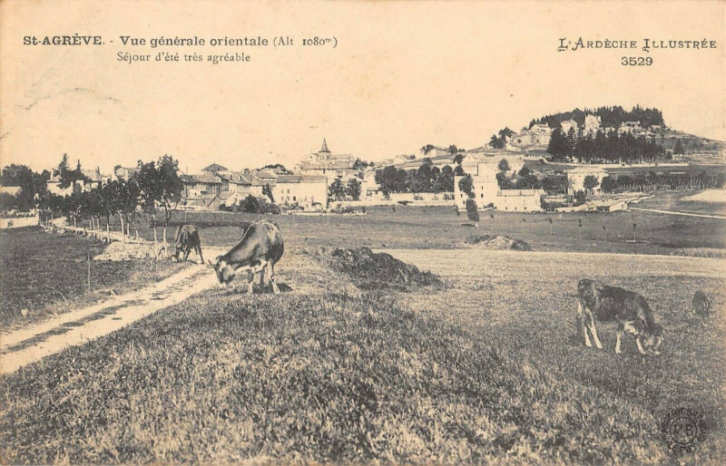 Carte postale ancienne Saint Agreve Vue Generale Orientale