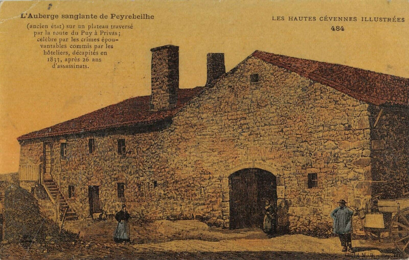 Carte postale ancienne L'Auberge Sanglante De Peyrebeilhe