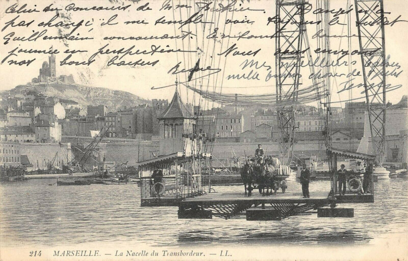 Carte postale ancienne Marseille La Nacelle Du Transbordeur à Marseille