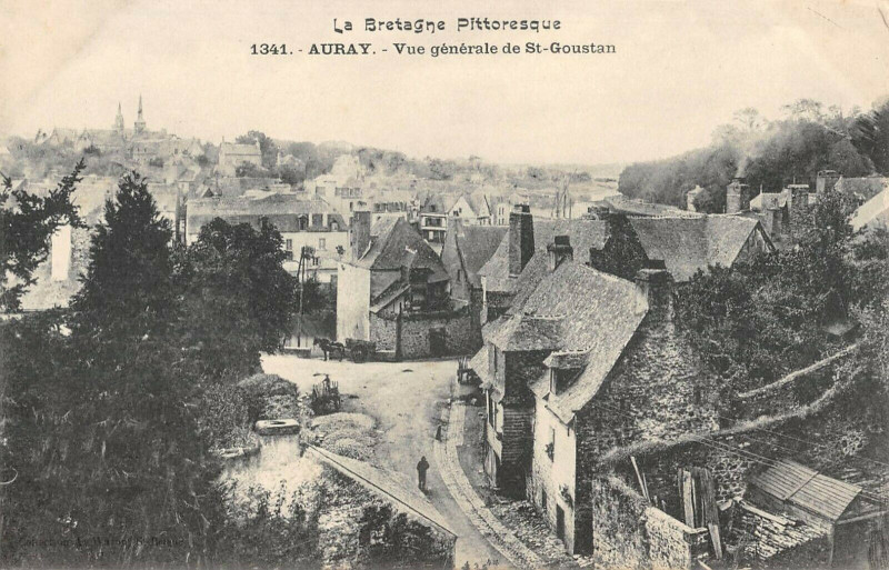 Carte postale ancienne Auray Vue Generale De Saint Goustan à Auray