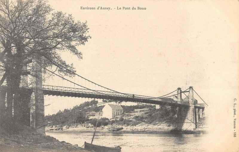 Carte postale ancienne Env..auray Le Pont Du Bono à Auray
