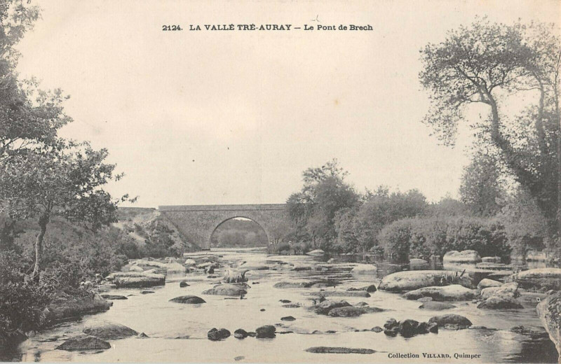 Carte postale ancienne La Vallee Tre Auray Le Pont De Brech à Auray