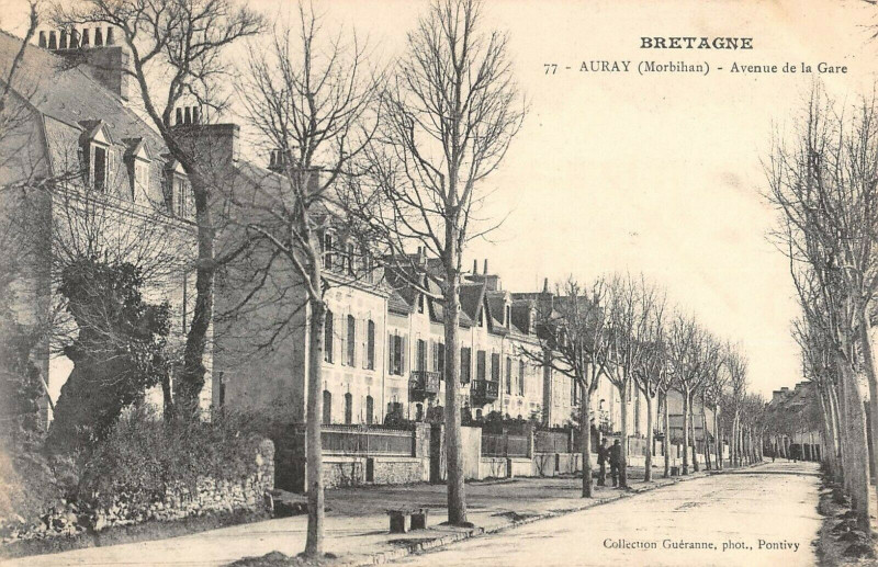 Carte postale ancienne Auray Avenue De La Gare à Auray