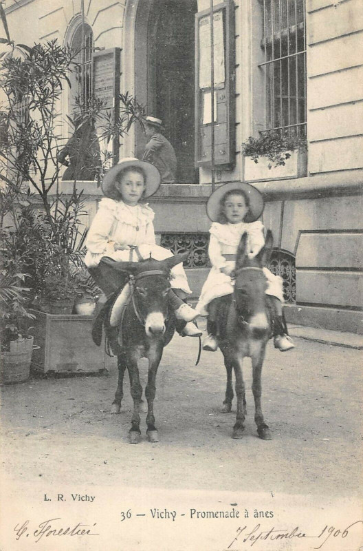 Carte postale ancienne Vichy Promenade A Anes à Vichy