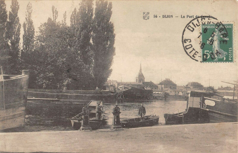Carte postale ancienne Dijon Le Port Du Canal à Dijon
