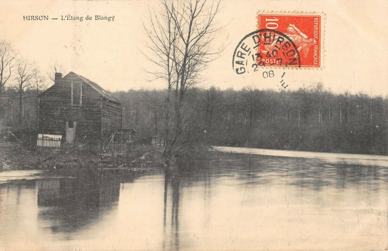 Carte postale ancienne Hirson Etang De Blangy à Hirson