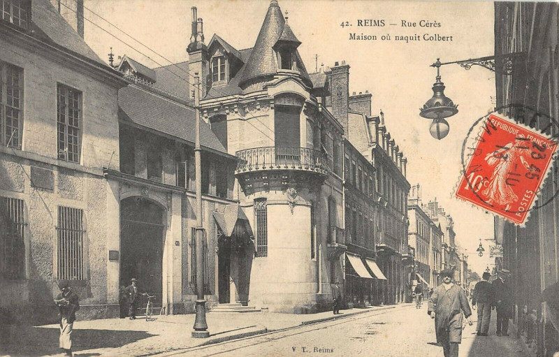 Carte postale ancienne Reims Rue Ceres à Reims