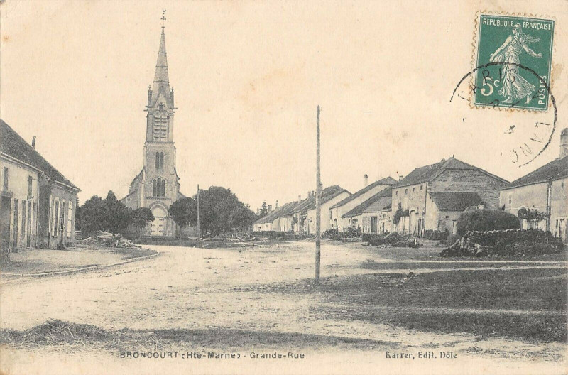Carte postale ancienne Broncourt Grande Rue
