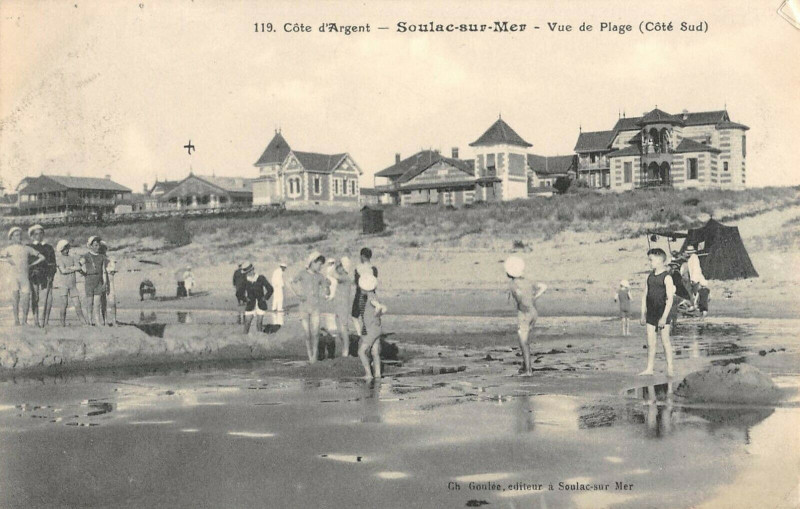 Carte postale ancienne Soulac Sur Mer Vue De Plage Cote Sud à Soulac-sur-Mer