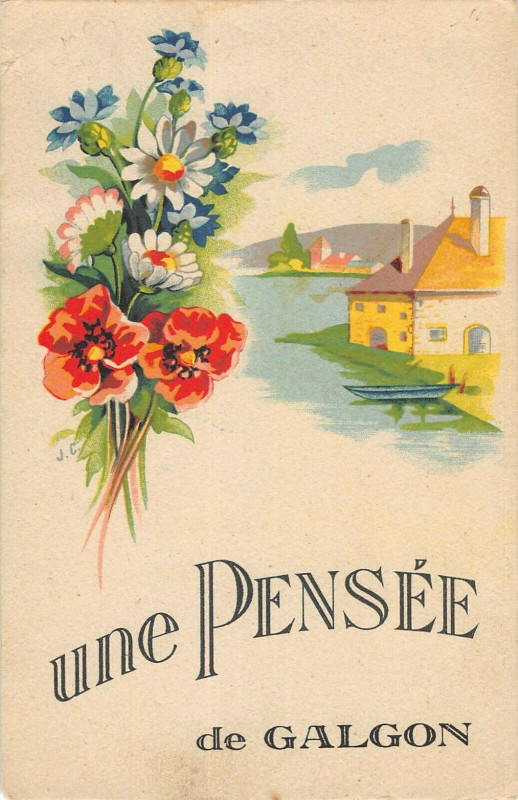 Carte postale ancienne Une Pensee De Galgon à Galgon
