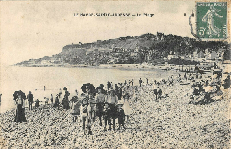 Carte postale ancienne Le Havre Sainte Adresse La Plage au Havre