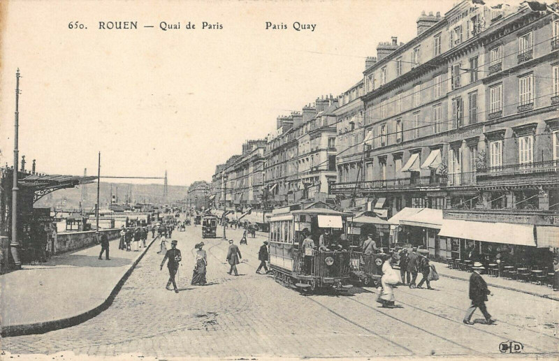 Carte postale ancienne Rouen Quai De Paris à Rouen