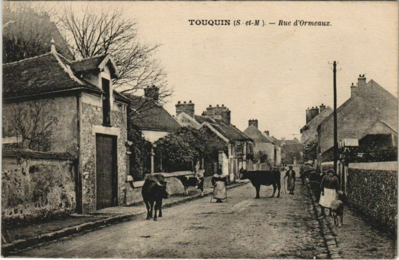 Carte postale ancienne Touquin Rue d'Ormeaux à Meaux