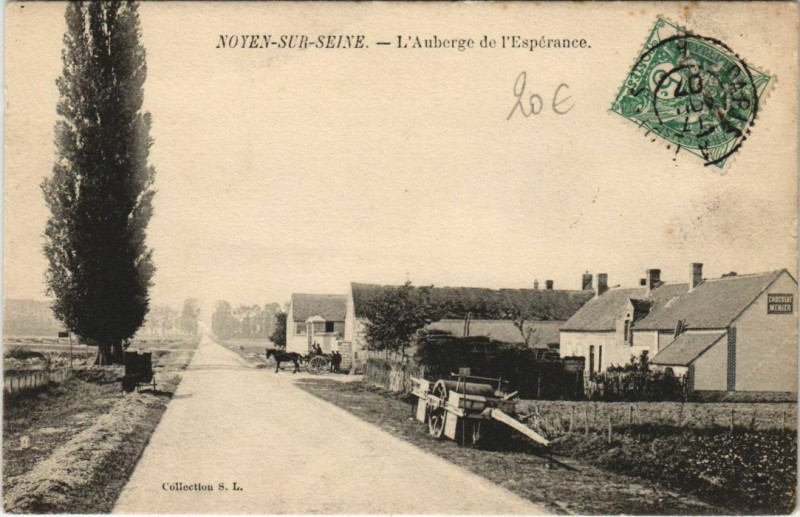 Carte postale ancienne Noyen-sur-Seine Auberge de l'Espérence à Noyen-sur-Seine