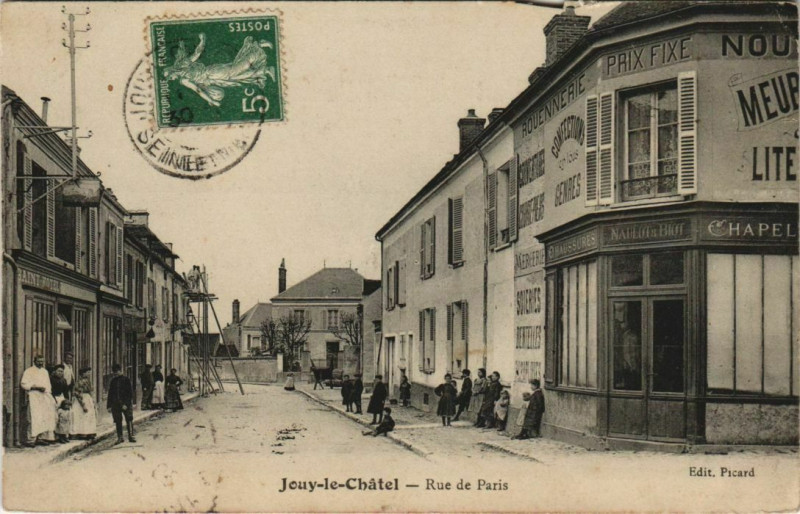 Carte postale ancienne Jouy-le-Chatel Rue de Paris