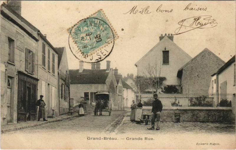 Carte postale ancienne Grand-Breau Grande Rue