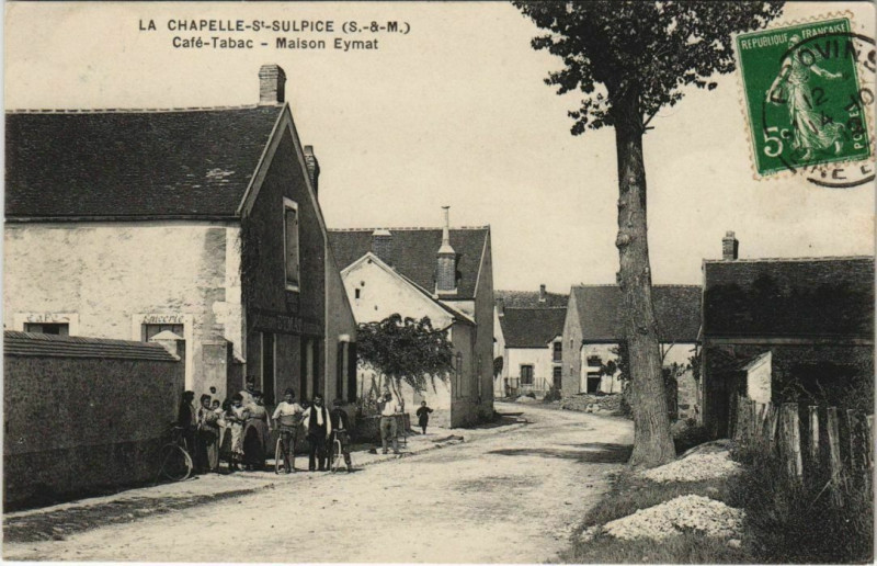 Carte postale ancienne La Chapelle-Saint-Sulpice Café-Tabac Maison Eymat