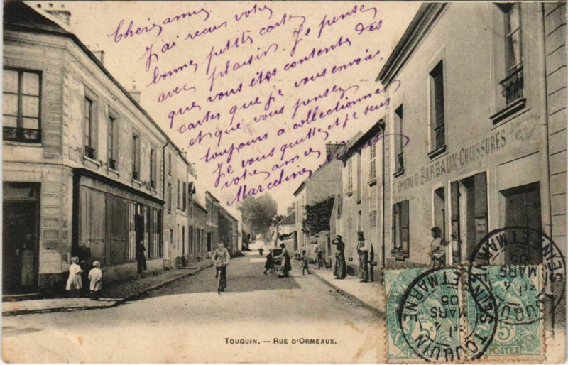 Carte postale ancienne Touquin Rue d'Ormeaux à Meaux