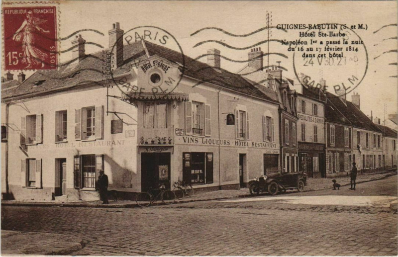 Carte postale ancienne Guignes-Rabutin Hotel Sainte-Barbe repr.1930's à Guignes