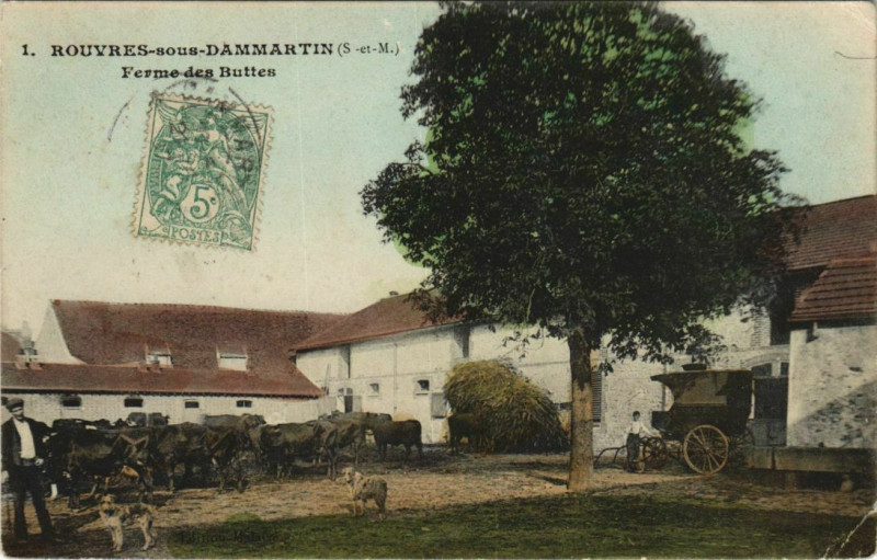 Carte postale ancienne Rouvres-sous-Dammartin Ferme des Buttes Colorise à Rouvres