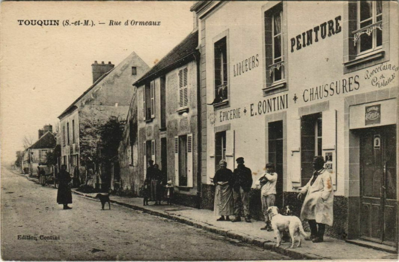 Carte postale ancienne Touquin Rue d'Ormeaux à Meaux