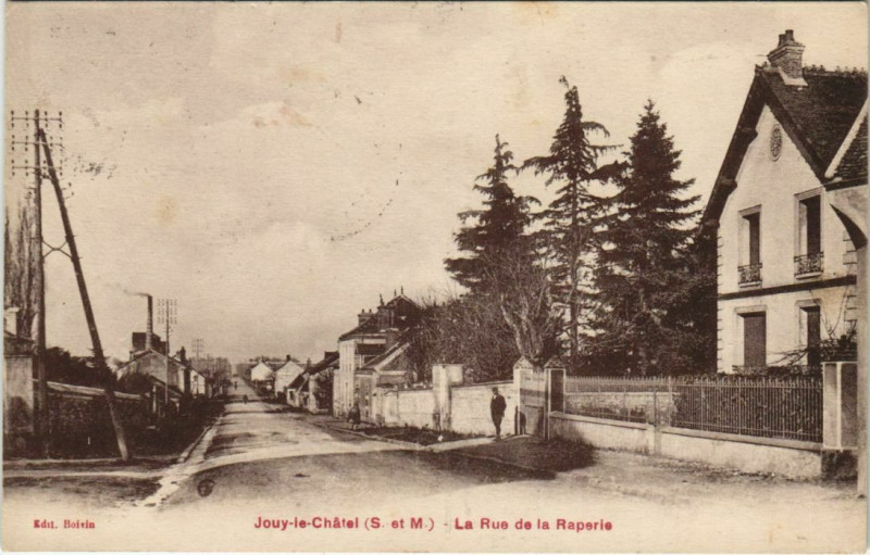 Carte postale ancienne Jouy-le-Chatel Rue de la Raperie