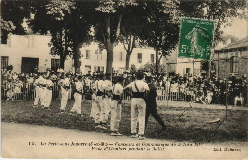 Carte postale ancienne La Ferte-sous-Jouarre Concours de Gymnastique 1911 à Jouarre