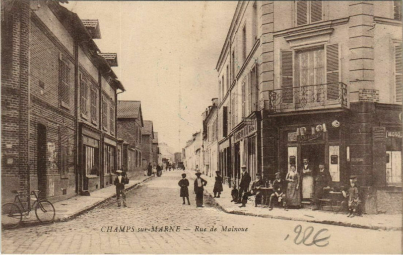 Carte postale ancienne Rue de Malnoue à Champs-sur-Marne