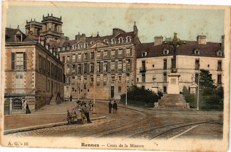 Carte postale ancienne Rennes-Croix de la Mission à Rennes