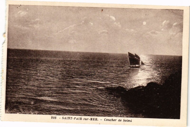 Carte postale ancienne Saint-Pair-sur-Mer - Coucher de Soleil à Saint-Pair-sur-Mer