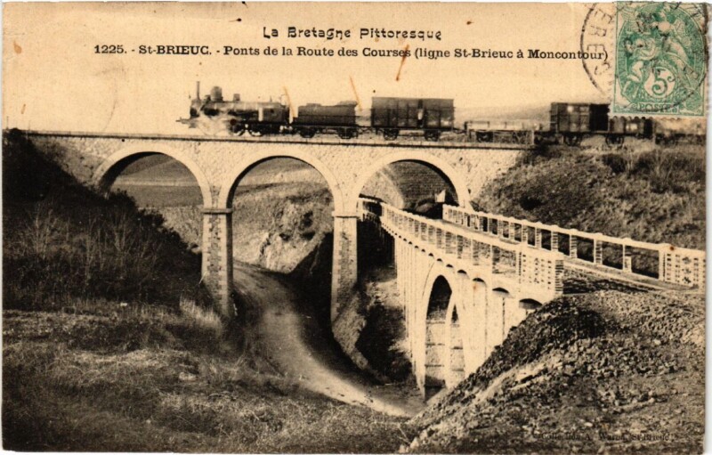 Carte postale ancienne Saint-Brieuc - Ponts de la Route des Courses à Saint-Brieuc
