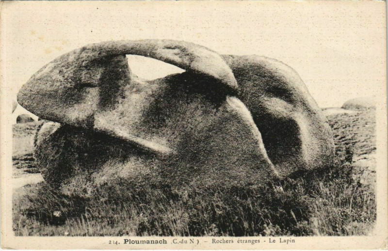 Carte postale ancienne Ploumanac'H Rochers Etranges - Le Lapin