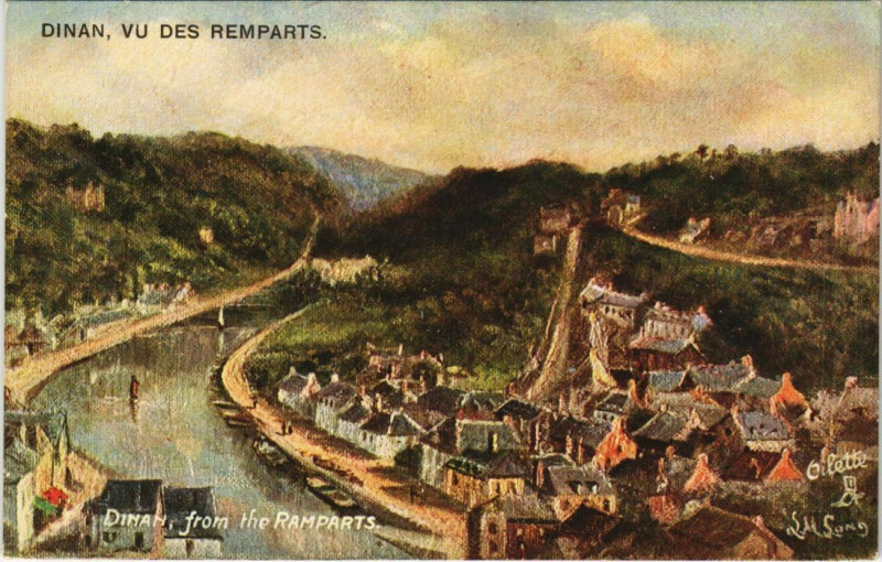 Carte postale ancienne Dinan Vu des Remparts à Dinan