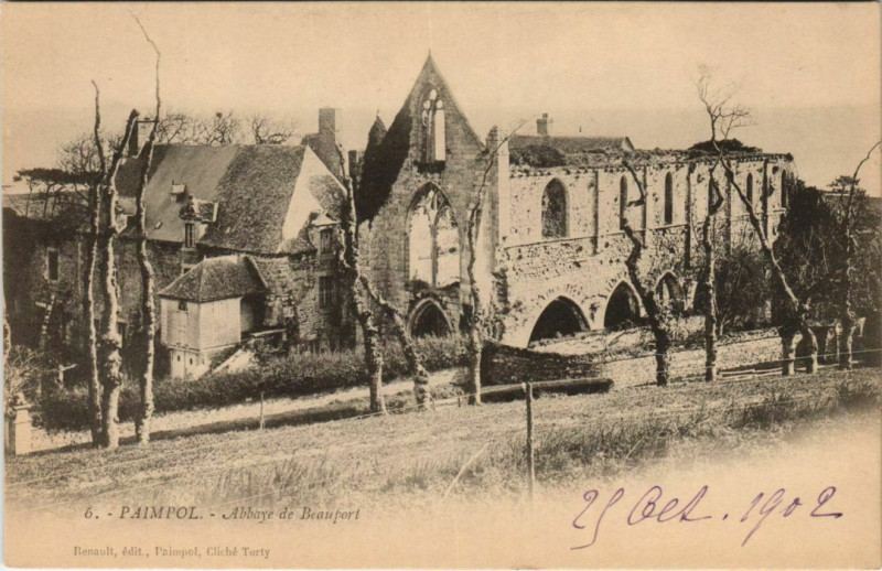 Carte postale ancienne Paimpol Abbaye de Beauport à Paimpol