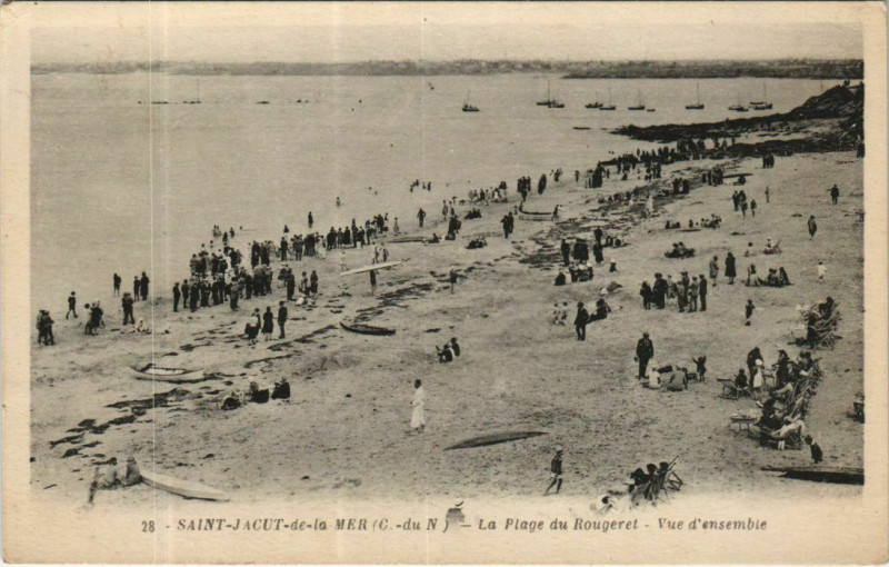 Carte postale ancienne Saint-Jacut-de-la-Mer La Plage du Rougeret - Vue d'Ensemble à Saint-Jacut-de-la-Mer