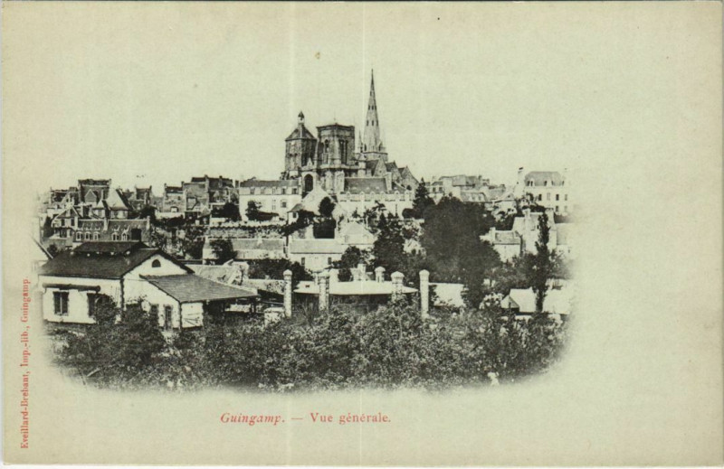 Carte postale ancienne Guingamp Vue Generale à Guingamp