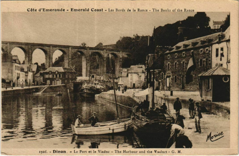 Carte postale ancienne Dinan Le Port et le Viaduc à Dinan