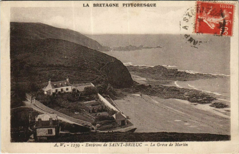 Carte postale ancienne Saint-Brieuc Environs - La Greve de Martin à Saint-Brieuc