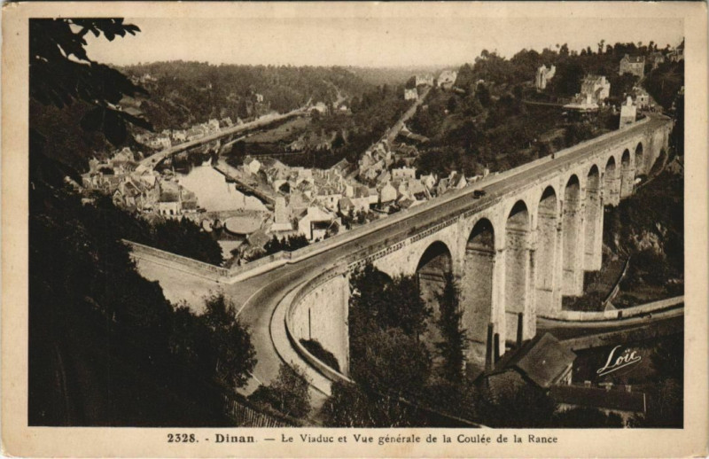 Carte postale ancienne Dinan Le Viaduc et Vue Generale à Dinan