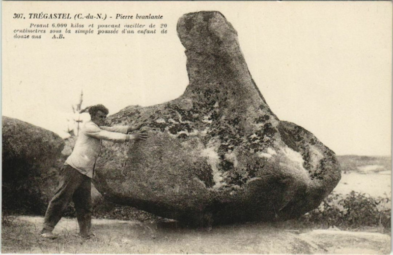 Carte postale ancienne Tregastel Pierre Branlante