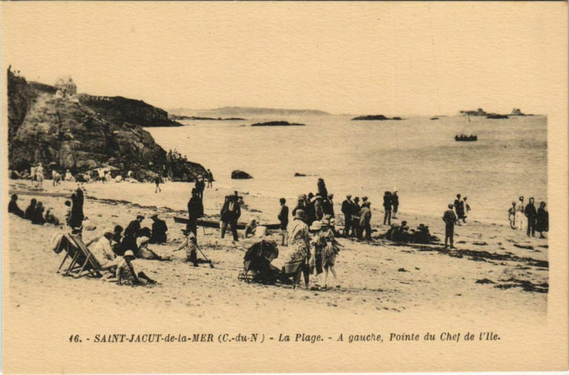 Carte postale ancienne Saint-Jacut-de-la-Mer La Plage à Saint-Jacut-de-la-Mer
