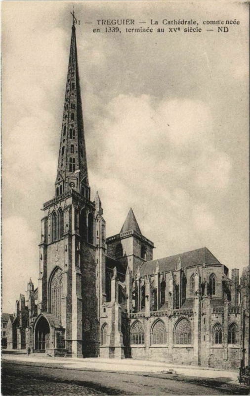 Carte postale ancienne Treguier La Cathedrale