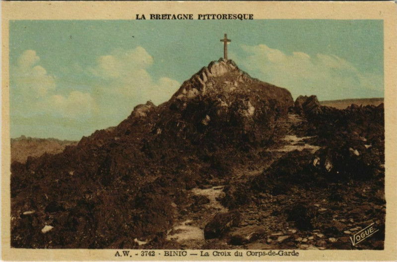 Carte postale ancienne Binic La Croix du Corps-de-Garde