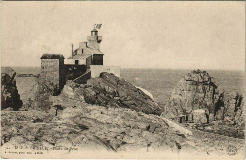 Carte postale ancienne Ile De Brehat Isle De Brehat - Phare du Paon