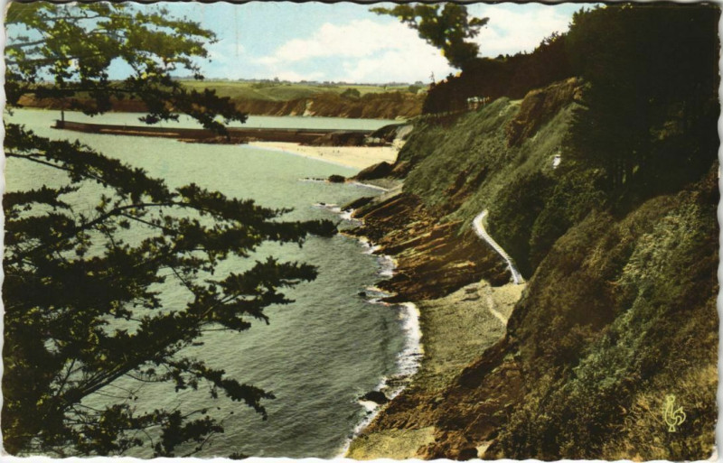Carte postale ancienne Binic Les Falaises de la Roniouse et la Jetee