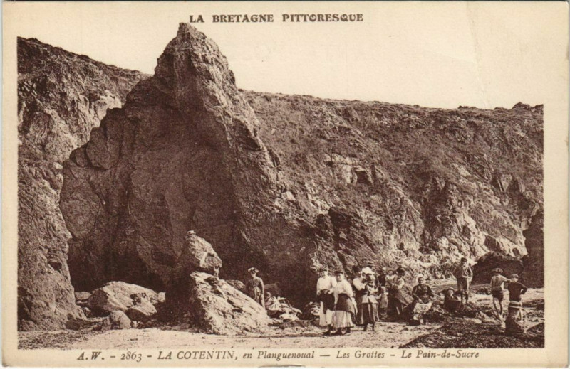 Carte postale ancienne Planguenoual La Cotentin - Les Grottes - Le Pain-de-Sucre