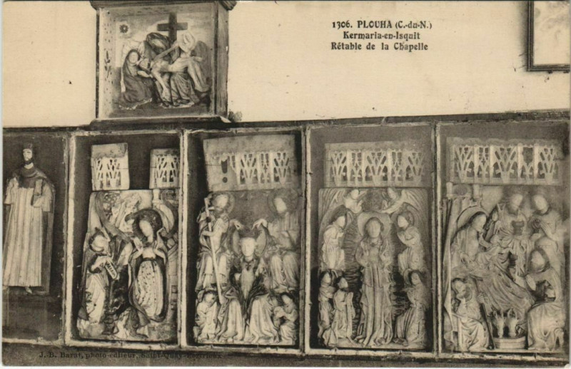 Carte postale ancienne Plouha Kermaria-en-Isquit - Retable de la Chapelle à Plouha