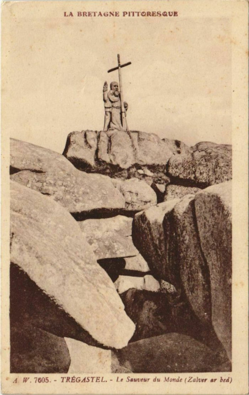 Carte postale ancienne Tregastel Le Sauveur du Monde