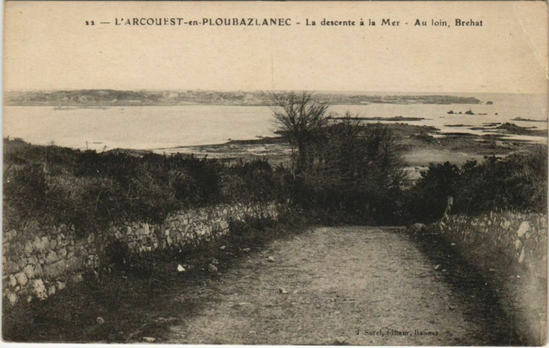 Carte postale ancienne Ploubazlanec L'Arcouest-en-Ploubazlanec - La Descente a la Mer à Ploubazlanec